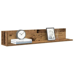 Berkfield Wall Shelves 2 Pcs Old Wood 100X16.5X16.5 Cm Engineered Wood - thumbnail 1