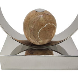 Twin Arm Candle Holder Ornament And Home Accessory In Nickel Silver 53Cm Height - thumbnail 2