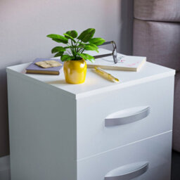 Lassic Vida Designs Hulio White 2 Drawer Bedside Cabinet (H)470mm (W)400mm (D)360mm - thumbnail 4