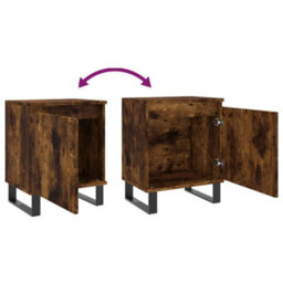 Berkfield Bedside Cabinets 2 Pcs Smoked Oak 40X30X50 Cm Engineered Wood - thumbnail 9