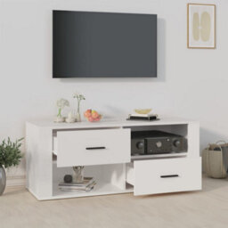 Berkfield Tv Cabinet White 100X35X40 Cm Engineered Wood - thumbnail 3