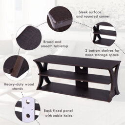 "Costway 3-Tier Tv Stand Media Console Table Modern Storage Cabinet For Tvs Up To 45""" - thumbnail 4