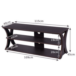 "Costway 3-Tier Tv Stand Media Console Table Modern Storage Cabinet For Tvs Up To 45""" - thumbnail 2