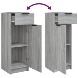 Berkfield Stylish 4 Piece Bathroom Cabinet Set Grey Sonoma Engineered Wood - thumbnail 9