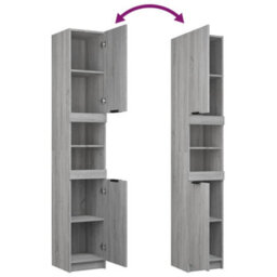 Berkfield Stylish 4 Piece Bathroom Cabinet Set Grey Sonoma Engineered Wood - thumbnail 6