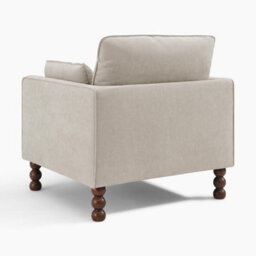 Furniturebox Uk Monroe Beige Chenille Fabric Armchair - thumbnail 9