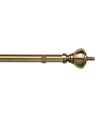 Unknown 28mm Fixed Length Metal Eyelet Curtain Pole Set In Antique Brass - Vienna Finial, 70Cm - image 1