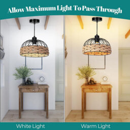 Giggi Small Metal & Jute Rope Light Shade, Retro Black - thumbnail 4
