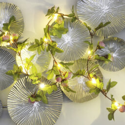 Globrite Rose Flower Leaf Garland - 2M Artificial Vine Fairy Lights- 20 Led Battery String Lights - thumbnail 4