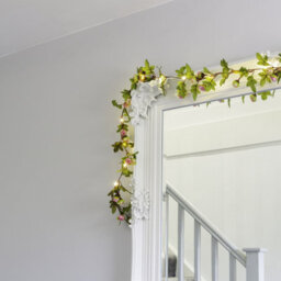 Globrite Rose Flower Leaf Garland - 2M Artificial Vine Fairy Lights- 20 Led Battery String Lights - thumbnail 3