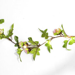Globrite Rose Flower Leaf Garland - 2M Artificial Vine Fairy Lights- 20 Led Battery String Lights - thumbnail 8