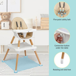 Costway 4 In 1 Baby High Chair Infant Child Feeding Seat Highchair W/ Food Tray Safety Belt - thumbnail 7