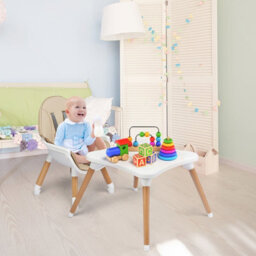 Costway 4 In 1 Baby High Chair Infant Child Feeding Seat Highchair W/ Food Tray Safety Belt - thumbnail 4