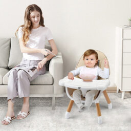 Costway 4 In 1 Baby High Chair Infant Child Feeding Seat Highchair W/ Food Tray Safety Belt - thumbnail 3