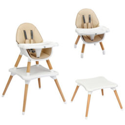 Costway 4 In 1 Baby High Chair Infant Child Feeding Seat Highchair W/ Food Tray Safety Belt