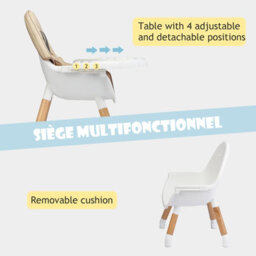 Costway 4 In 1 Baby High Chair Infant Child Feeding Seat Highchair W/ Food Tray Safety Belt - thumbnail 9