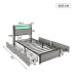 Matteo Modern Grey 3Ft Single Metal Bed Frame With Led, 4 Under-Bed Storage Drawers & Integrated Usb Charging Ports (90X190Cm) - thumbnail 7