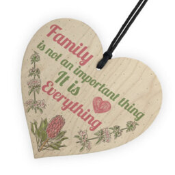 Red Ocean Family It Is Everthing Wooden Hanging Heart Family Sister Nan Mum Plaque Love Gift House Sign - thumbnail 6