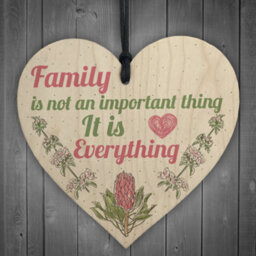 Red Ocean Family It Is Everthing Wooden Hanging Heart Family Sister Nan Mum Plaque Love Gift House Sign - thumbnail 1