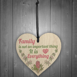 Red Ocean Family It Is Everthing Wooden Hanging Heart Family Sister Nan Mum Plaque Love Gift House Sign - thumbnail 2