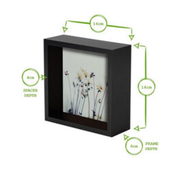 "Nicola Spring 6 X 6"" Deep Photo Frames - Black - 3D Deep Box Picture Frame Portrait Display Case (16 X 16Cm) - Set Of 5" - thumbnail 4