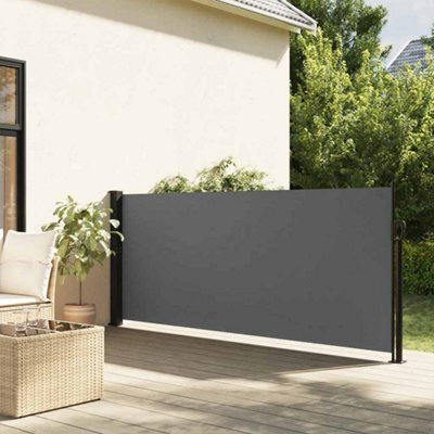 Walplus Retractable Side Awning Garden Sun Shade Canopy Gazebo For Back Door, Porch, Patio Anthracite 140X600 Cm - image 1