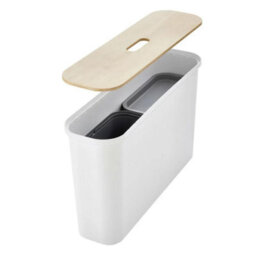 SmartStore Collect 46 L Slim Box Set With 2X 13 L Inserts And Wooden Lid