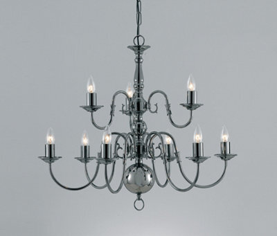 Luminosa Lighting Luminosa Flemish Gun Metal 9 Arm Chandelier