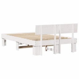 Berkfield Modern With Headboard White 120 X 190 Cm Solid Pine Wood - thumbnail 7