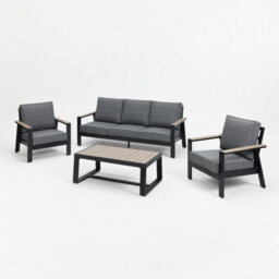 Home Detail Como Grey Aluminium Garden Conversation Set With Grey Cushions - thumbnail 2