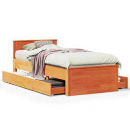 Berkfield Bed Frame Without Mattress With Headboard Wax Brown 90X190 Cm Single Solid Wood Pine - thumbnail 2