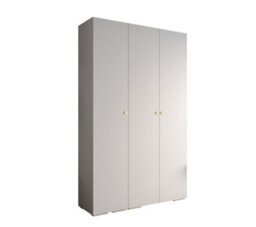 Arte Elegant Inova Ii Hinged Door Wardrobe H2370mm W1500mm D470mm - Versatile White Finish With Gold Round Metal Handles - thumbnail 1
