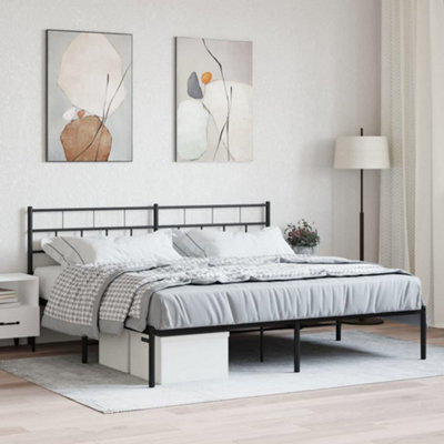 Berkfield Metal Bed Frame With Headboard Black 180X200 Cm - image 1