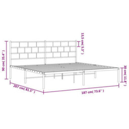 Berkfield Metal Bed Frame With Headboard Black 180X200 Cm - thumbnail 9