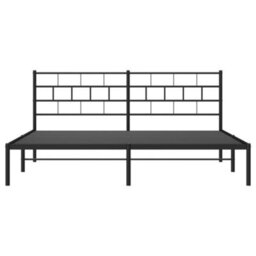 Berkfield Metal Bed Frame With Headboard Black 180X200 Cm - thumbnail 5