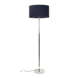 Valuelights Charles Chrome Floor Lamp With Navy Drum Shade - thumbnail 1