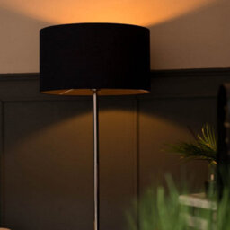 Valuelights Charles Chrome Floor Lamp With Navy Drum Shade - thumbnail 2