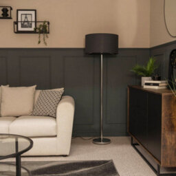 Valuelights Charles Chrome Floor Lamp With Navy Drum Shade - thumbnail 5