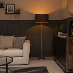 Valuelights Charles Chrome Floor Lamp With Navy Drum Shade - thumbnail 4