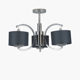 Pacific Lifestyle Arcadia Silver Metal Curved 3 Arm Semi Flush Pendant - thumbnail 2