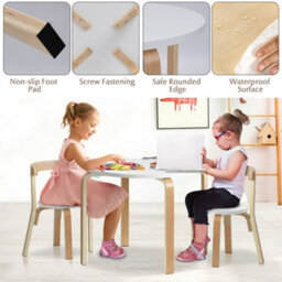 Living And Home Kids Table And 2 Chairs Set,kids Activity Table For Drawing Dining Playing - thumbnail 2