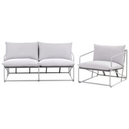 Beliani Garden Sofa Set 3 Seater Ponte Metal Grey - thumbnail 4