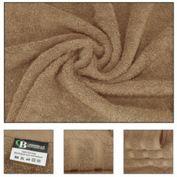 Casabella Premium Quality 4 Truffle Hand Towels 100% Combed Cotton 650 Gsm Quick Dry Hand Towels Set 50X90 Cm - thumbnail 2