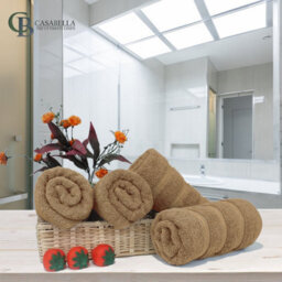 Casabella Premium Quality 4 Truffle Hand Towels 100% Combed Cotton 650 Gsm Quick Dry Hand Towels Set 50X90 Cm - thumbnail 3