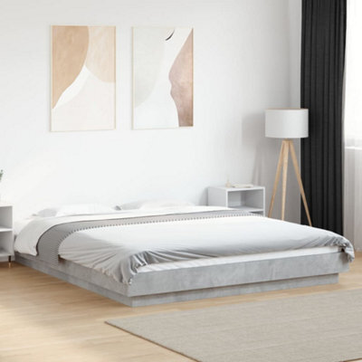 Berkfield Bed Frame Without Mattress Concrete Grey 150X200 Cm King Size - image 1