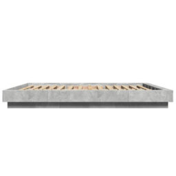 Berkfield Bed Frame Without Mattress Concrete Grey 150X200 Cm King Size - thumbnail 5
