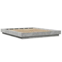 Berkfield Bed Frame Without Mattress Concrete Grey 150X200 Cm King Size - thumbnail 6