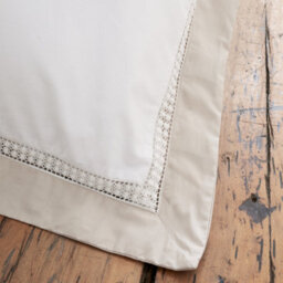 Bianca Bedding Oxford Lace 200 Thread Count Cotton Double Duvet Cover Set With Pillowcases White Natural - thumbnail 3