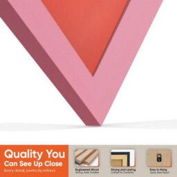 "AK Frames 25X17"" Pink Sleek Vinyl Record Frame With Poppy Red Mount For 12 Inch Lp Cover & Disc - Overlapped Design" - thumbnail 3
