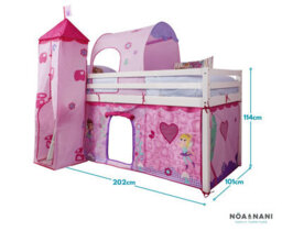 Nöa & Nani Noa & Nani Cabin Kids Solid Wood Midsleeper Bed With Fairies Package In Classic White Moro - thumbnail 7